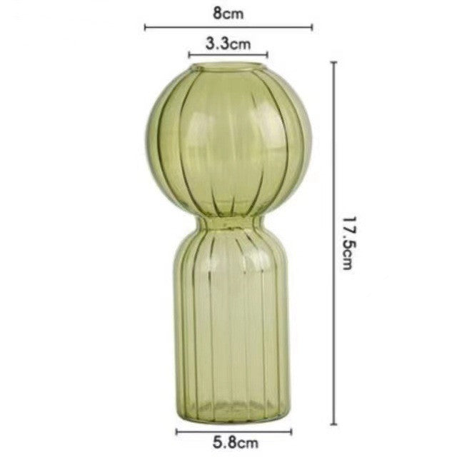 Ins Creative Glass Vase Striped Transparent Glass Vase Table Decorative Ornaments Hydroponic Flower Simple Vase