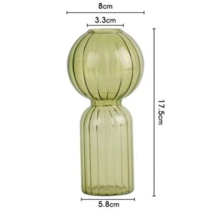 Ins Creative Glass Vase Striped Transparent Glass Vase Table Decorative Ornaments Hydroponic Flower Simple Vase