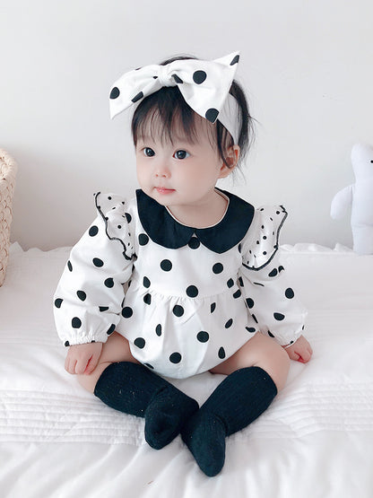 Infant Children's One-piece Clothes Polka Dot Short Sleeve