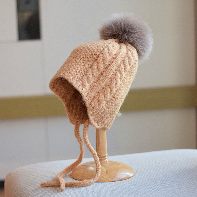 Cute Braid Woolen Cap Women