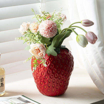 Good-looking Light Luxury Decoration Living Room Flower Arrangement Modern Strawberry Vase Ceramic