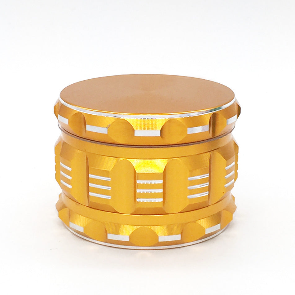 New Metal Sound Pattern Polygonal Aluminum Alloy 4-layer Smoke Grinder