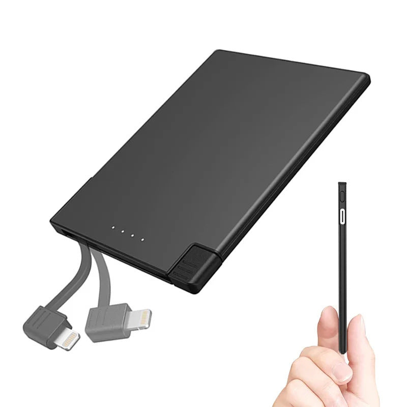 Ultra-thin Compact Portable With Cable Mobile Power Supply
