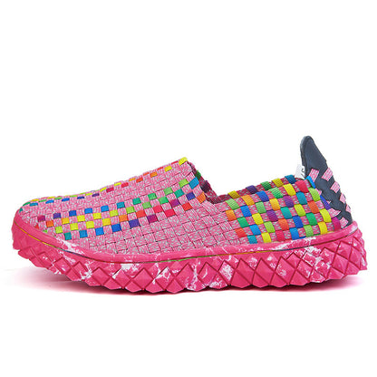 Braided Shoes Men's Casual Sports Shoes Elastic Loafers