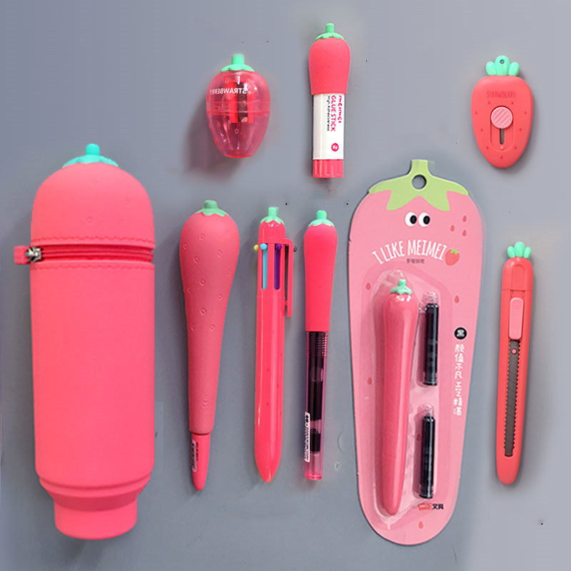 Silicone Pencil Bag Student Cute Plush Storage Bag