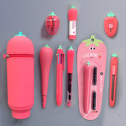 Silicone Pencil Bag Student Cute Plush Storage Bag