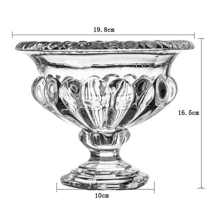 Crystal Glass Thickened Flanged Vase