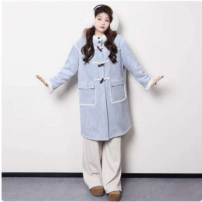 Maillard Short And Long Suede Faux Fur Plush Coat