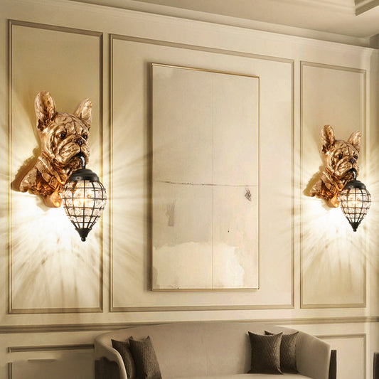 American Vintage Animal Head Living Room Sofa Backdrop Decorative Lamp