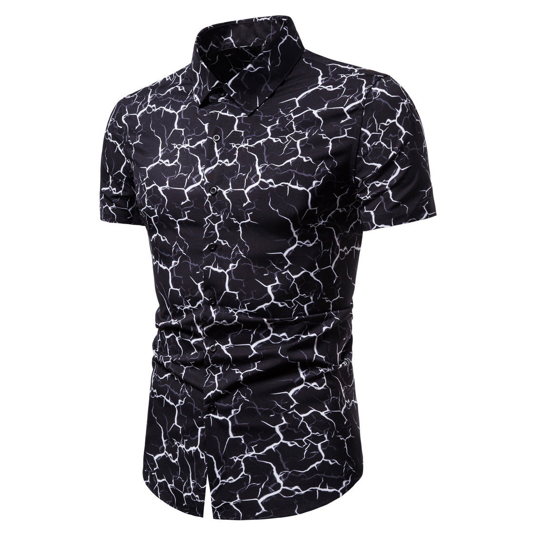 Plus Size Men's Short-sleeved Shirt Printing