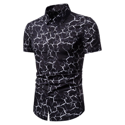 Plus Size Men's Short-sleeved Shirt Printing