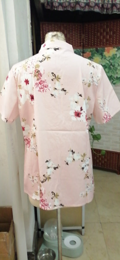 Ladies Plus Size Printed Short Sleeve Shirt Tops