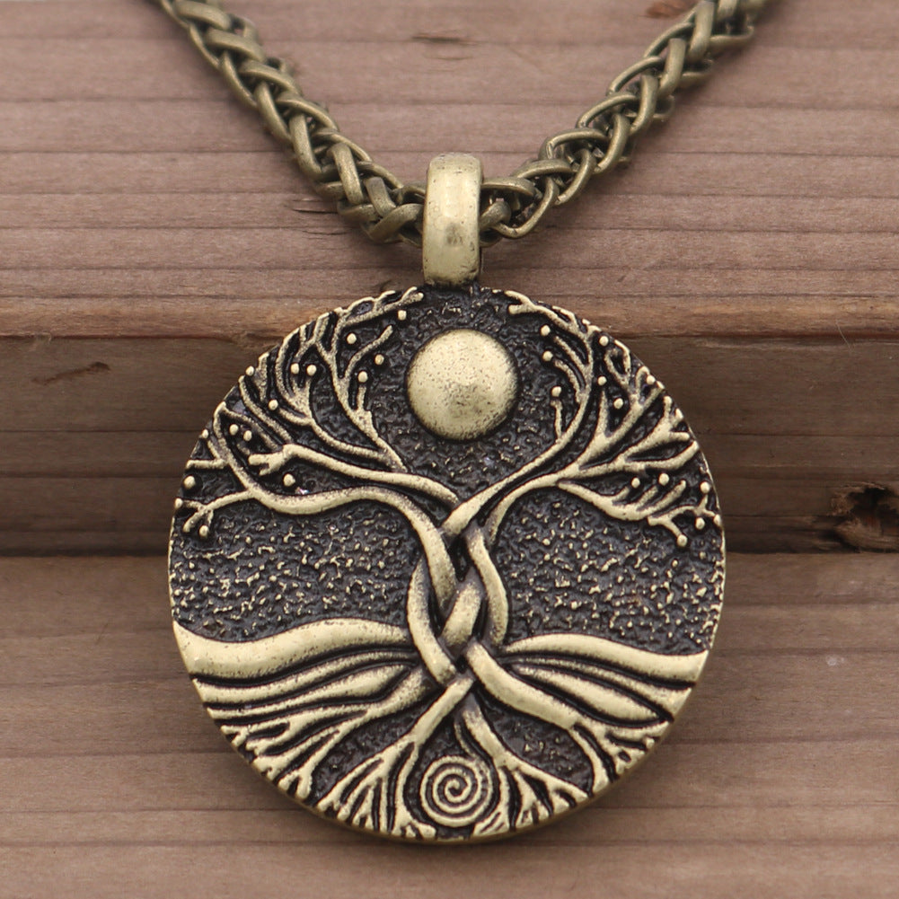 Ancient Moon World Tree Pendant European And American Fashion Jewelry
