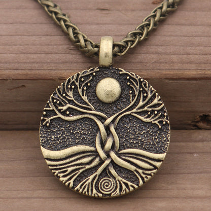 Ancient Moon World Tree Pendant European And American Fashion Jewelry