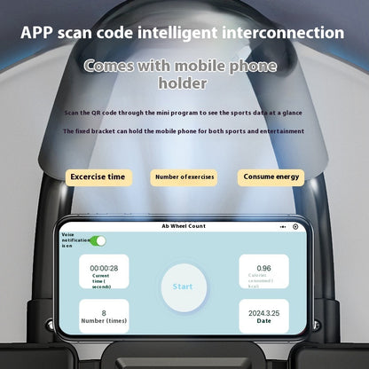 Six-wheel Eight-elbow Automatic Rebound Abdominal Wheel AI Mobile Phone Smart Internet Fitness Artifact