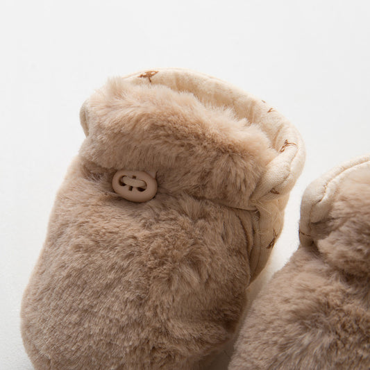 Set Of Thick Warm Newborn Soft Sole Shoes