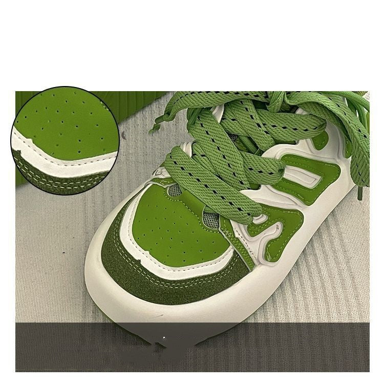 Red Retro Versatile Retro Raised Street Design Casual Sports Shoes