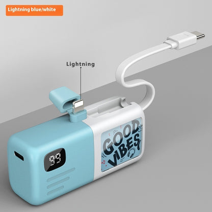 Mini Capsule Power Bank Two-way Fast Charging With Digital Display Pocket Small Mobile Power Supply