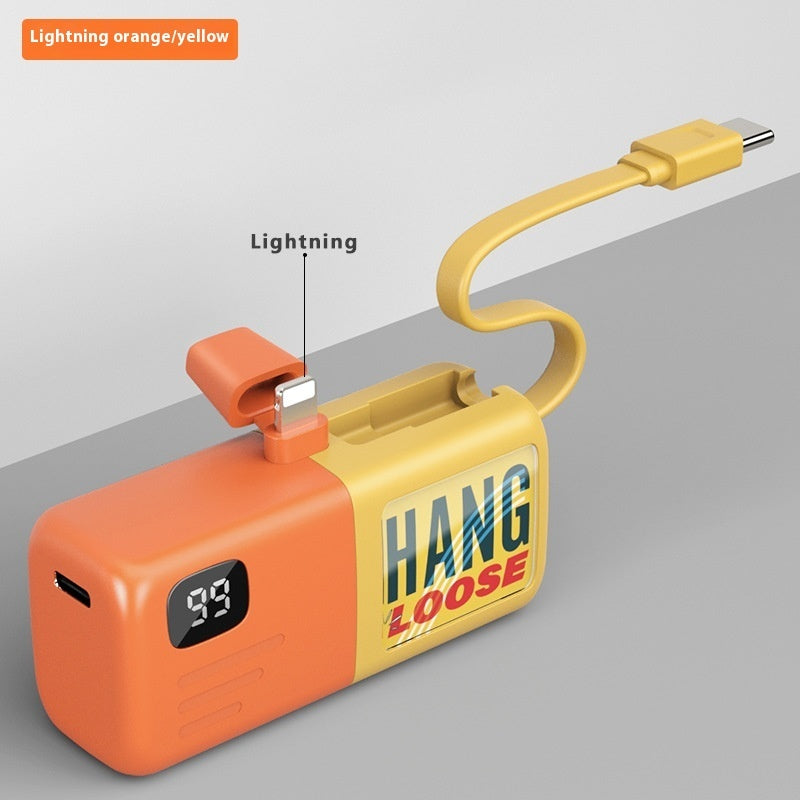 Mini Capsule Power Bank Two-way Fast Charging With Digital Display Pocket Small Mobile Power Supply