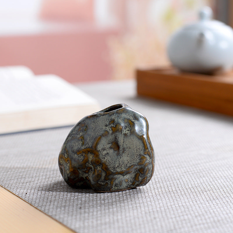 Retro Hydroponic Patina Flower Arrangement Mini Ceramic Small Vase