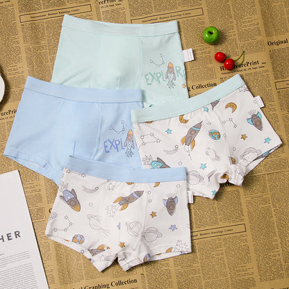 Boys Cartoon Cotton Boxer Shorts Suit
