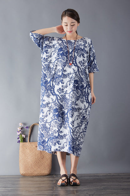 Women's Commoner Literary Retro Plus Size Dress