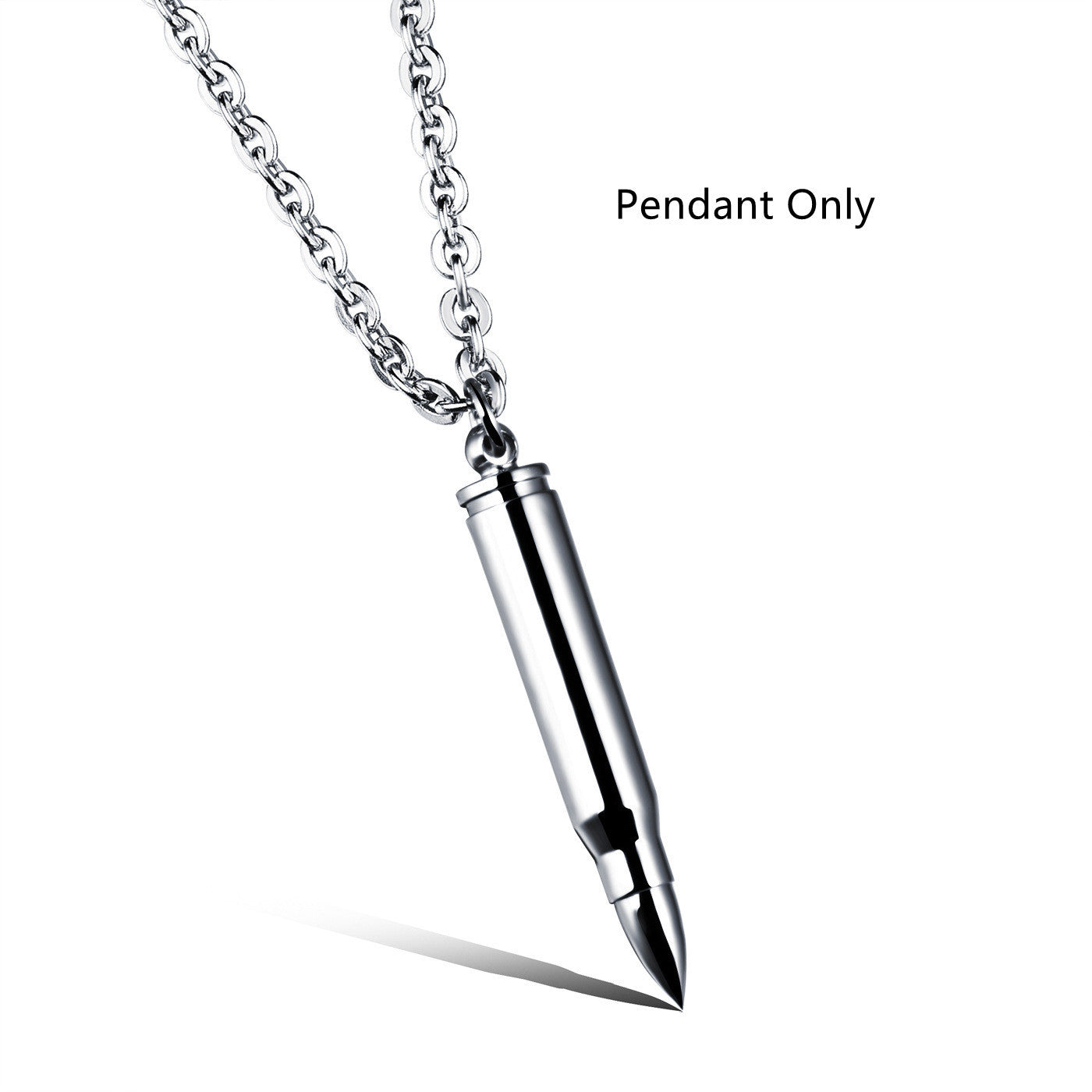 Personalized Hip Hop Bullet Stainless Steel Pendant Necklace