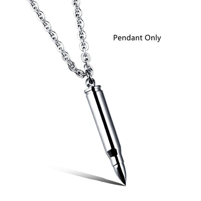 Personalized Hip Hop Bullet Stainless Steel Pendant Necklace