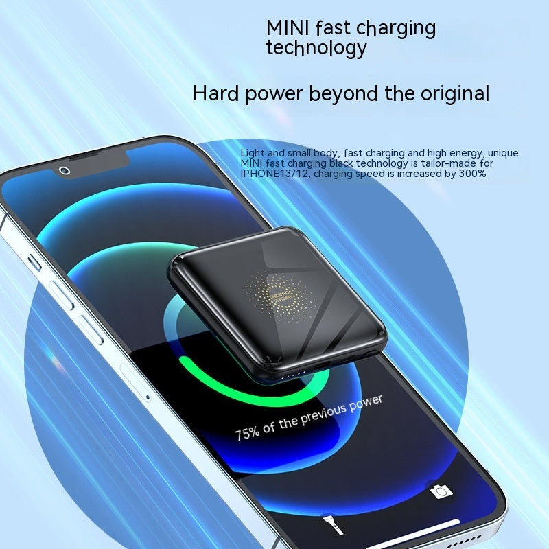 Compact Power Bank 10000 MA Wireless Fast Charging Ultra-thin Portable Smart Universal