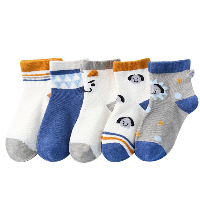 Autumn And Winter New Three-dimensional Boys And Girls Socks 5 Pairs