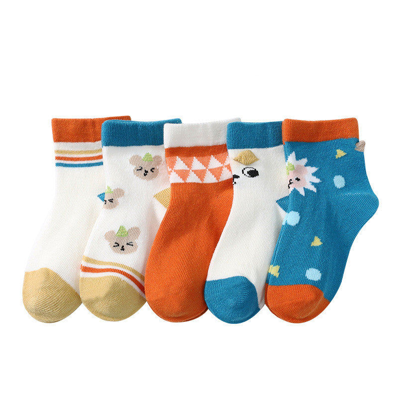 Autumn And Winter New Three-dimensional Boys And Girls Socks 5 Pairs