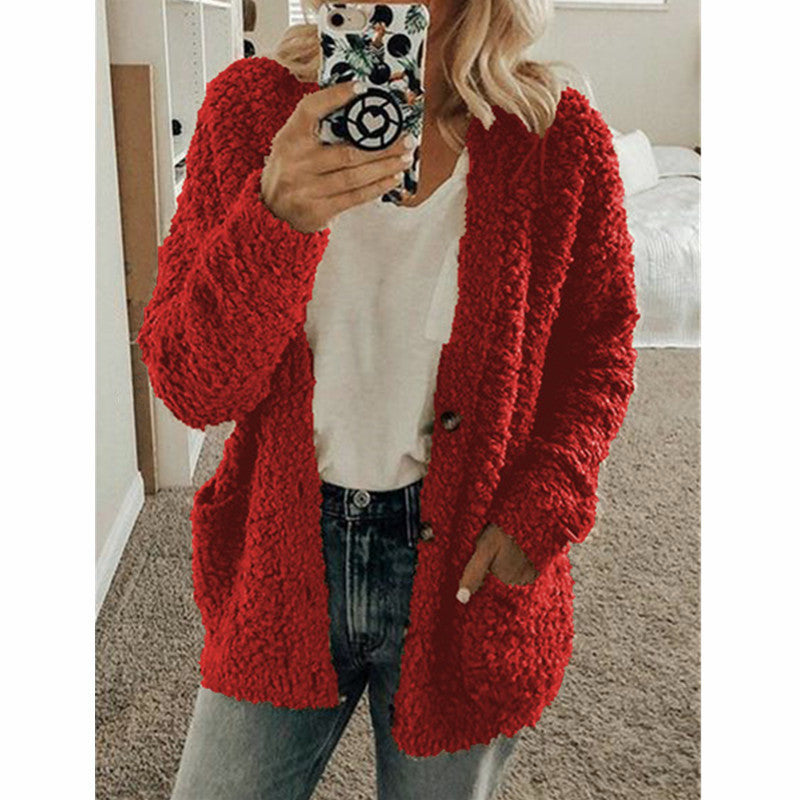 Casual sweater coat plus size top