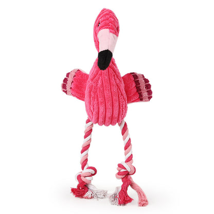 Brushed Velvet Animal Shape Vocal Flamingo Wear-Resistant Bite Resistant Dog Toy