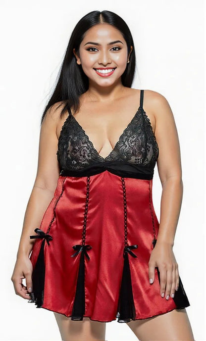 Sexy RED Plus size FOR WOMEN lace suspender nighty skirt