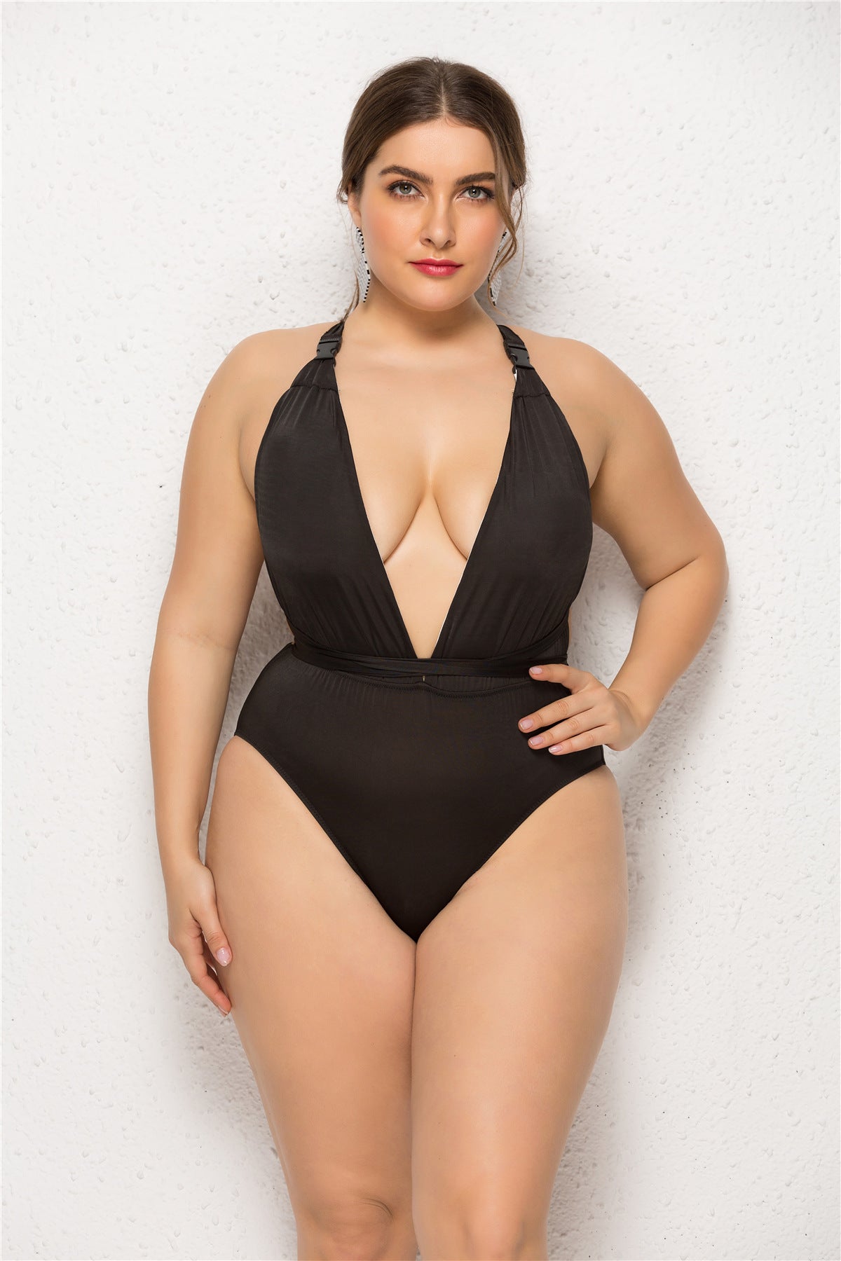 New Black Plus Size One-piece Swimsuit for women