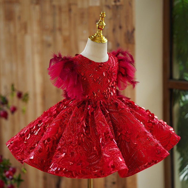 Girl's Dress Red Princess Children