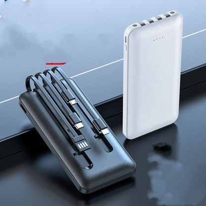 High capacity power bank with its own cable