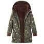Retro flower print plus size hooded jacket top