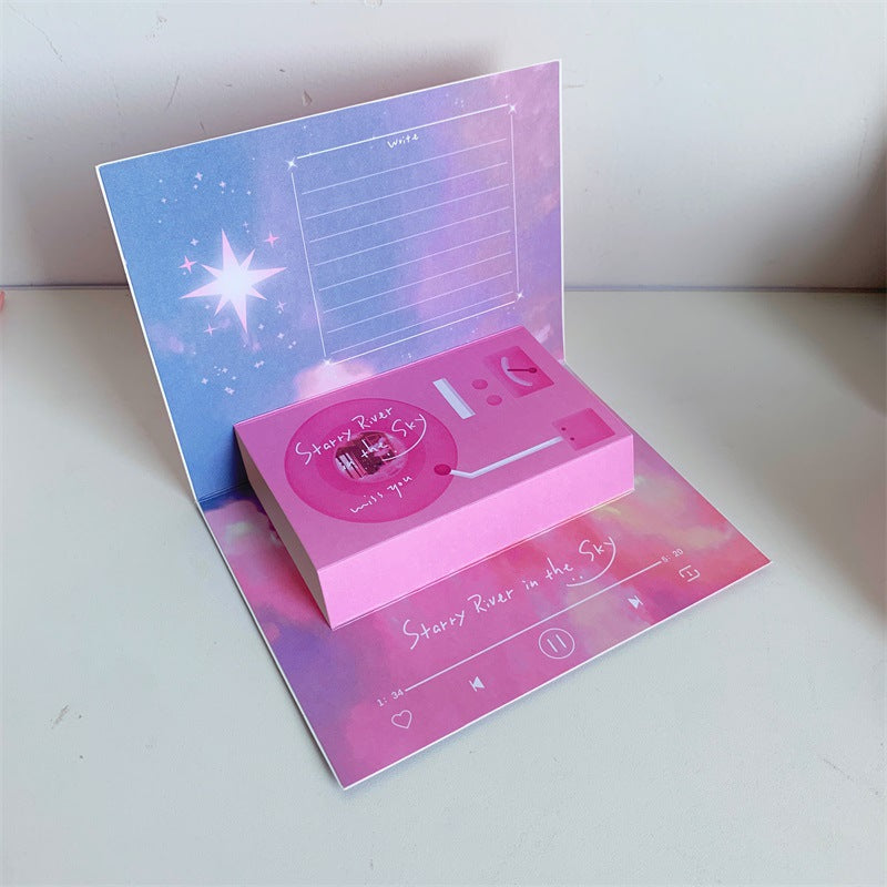 Phonograph Birthday Gift Creative Stereoscopic Greeting Cards