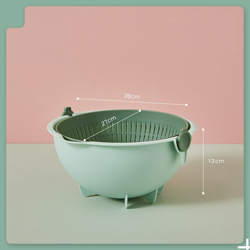Household Vegetable Washing Kitchen Double Layer Flip Drain Basket