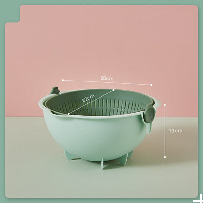 Household Vegetable Washing Kitchen Double Layer Flip Drain Basket
