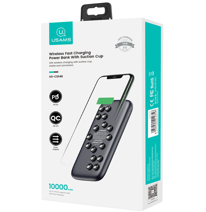 Suction cup wireless mobile phone charger power bank