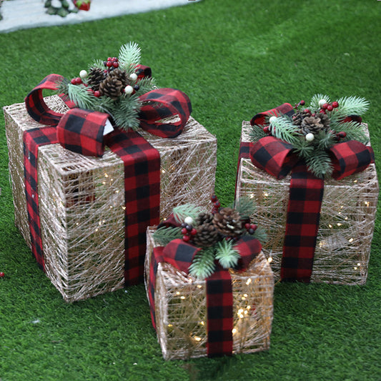 Three-piece luminous iron gift box