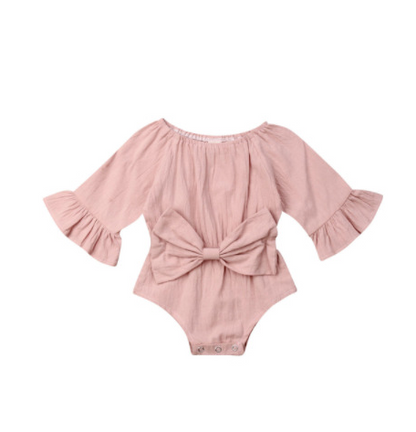 Bow long sleeve suit