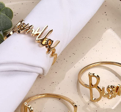 New Metal Letters Napkin Ring Table Decoration