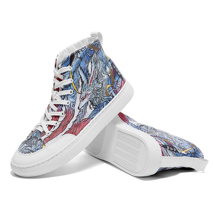 New Street Men's graffiti Wolf casual shoes