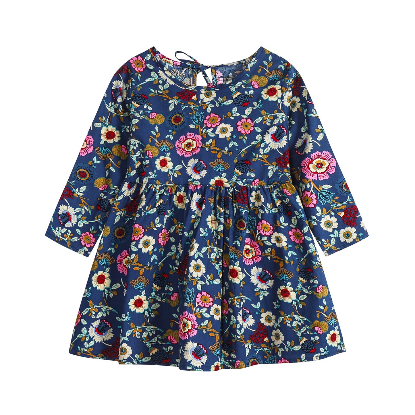 Children's Floral Cotton Long Sleeve Dress