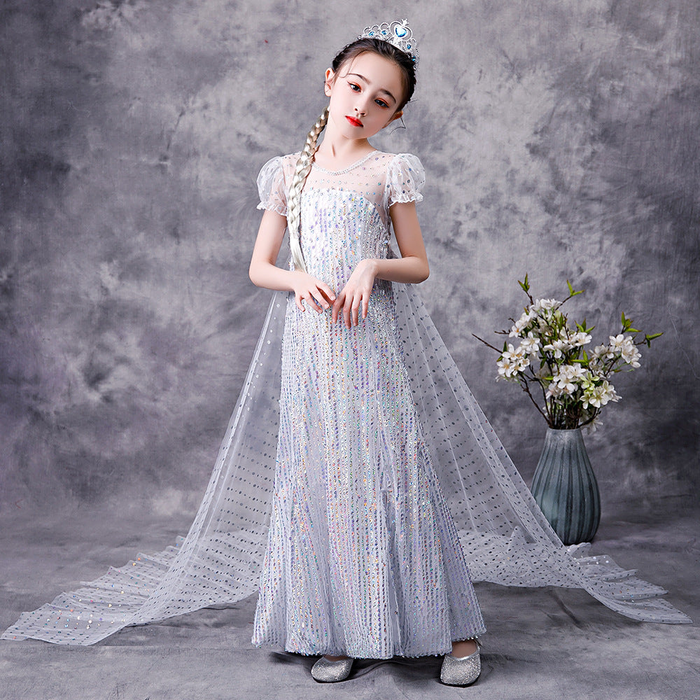 Girl's sequined gauze dress