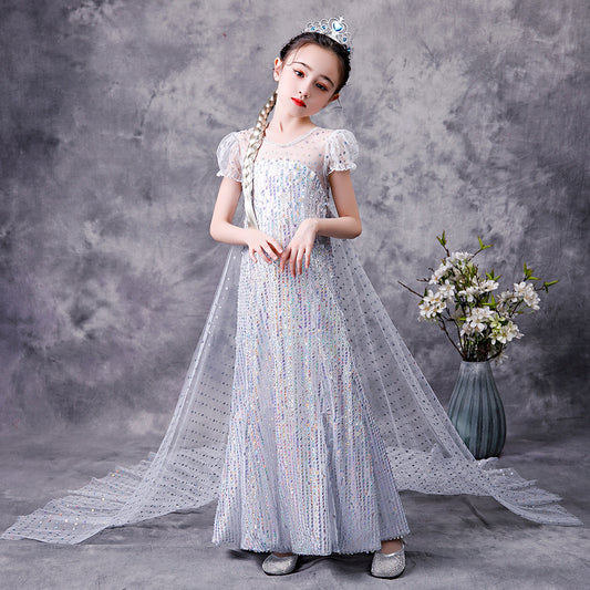 Girl's sequined gauze dress