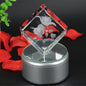 3D Crystal Inner Carved Rose Ornaments